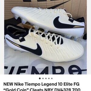 Nike Tiempo Legend Elite FG Cleats - White and Black